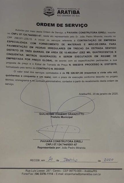Ordem de servi%c3%a7o