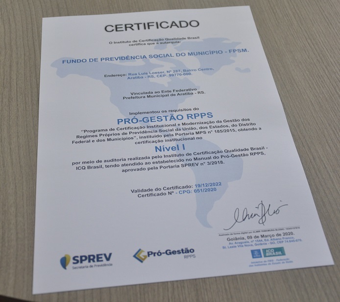 Certificado fundo de previd%c3%aancia