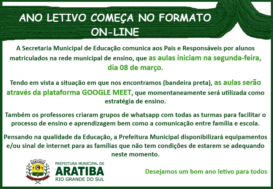Secretaria educa%c3%a7%c3%a3o aulas on line
